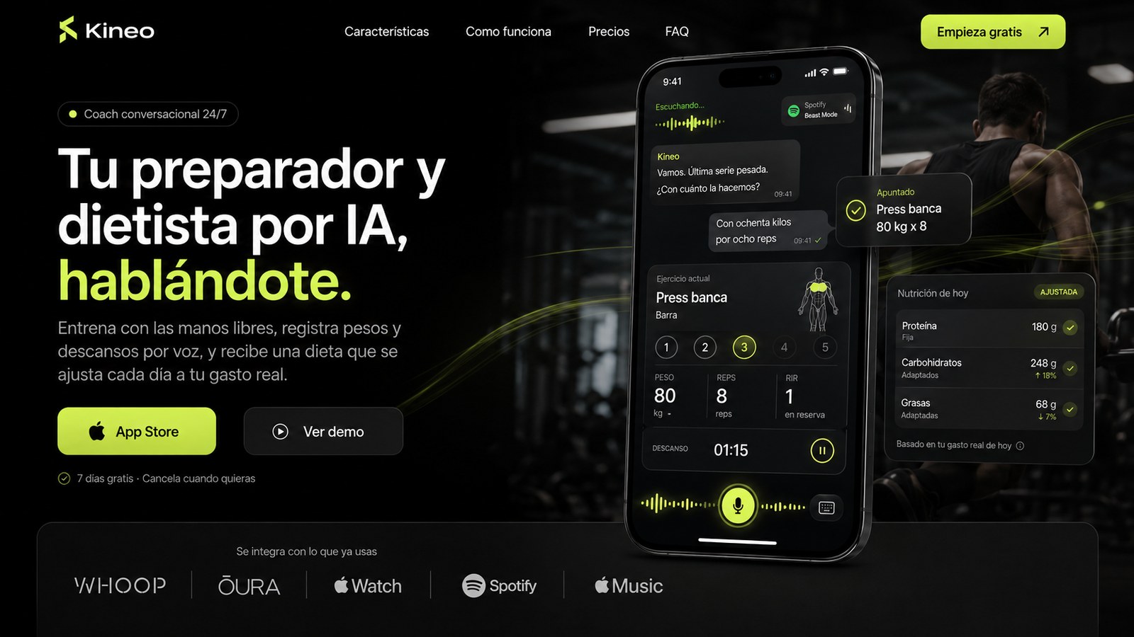 Orvan: tu preparador y dietista por IA, hablándote. Entrena con las manos libres y registra por voz.